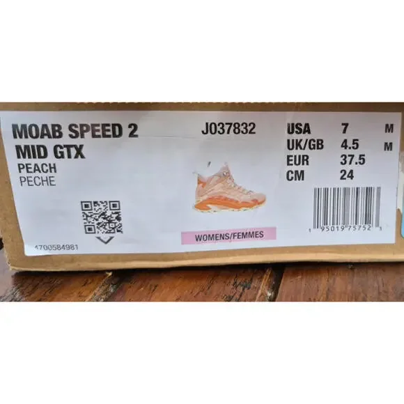 Merrell Moab Speed 2 Mid GORE-TEX Hiking Boots for Ladies - Peach - 7M Womens - Picture 9 of 9